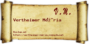 Vertheimer Mária névjegykártya